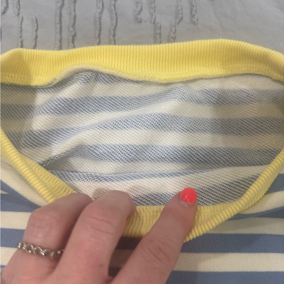 NWOT Striped Blue and Yellow Sweatshirt XS-Large - Picture 2 of 9